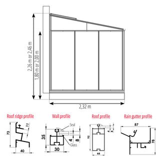 Luxia Anlehngewächshaus