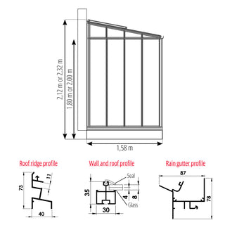 Luxia Retro Anlehn-Gewächshaus