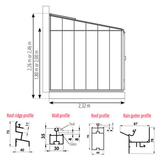 Luxia Retro Anlehn-Gewächshaus