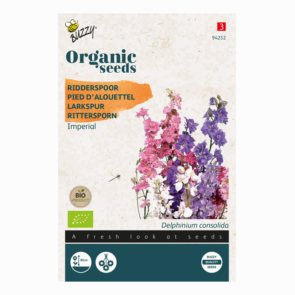 Buzzy Organic Ridderspoor Imperial (Delphinium) 94252