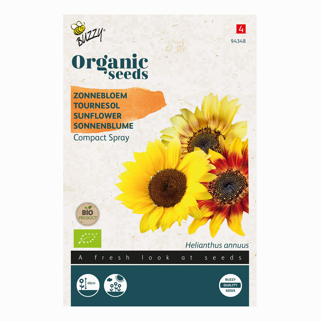 Buzzy Organic Zonnebloem Compact Spray (Helianthus) 94348