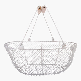 Esschert Design Oogstdraadmand Wit L