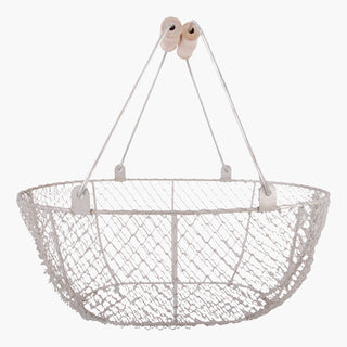 Esschert Design Oogstdraadmand Wit M