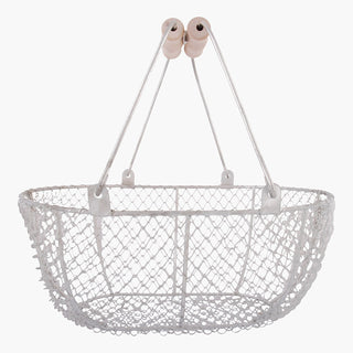 Esschert Design Oogstdraadmand Wit S